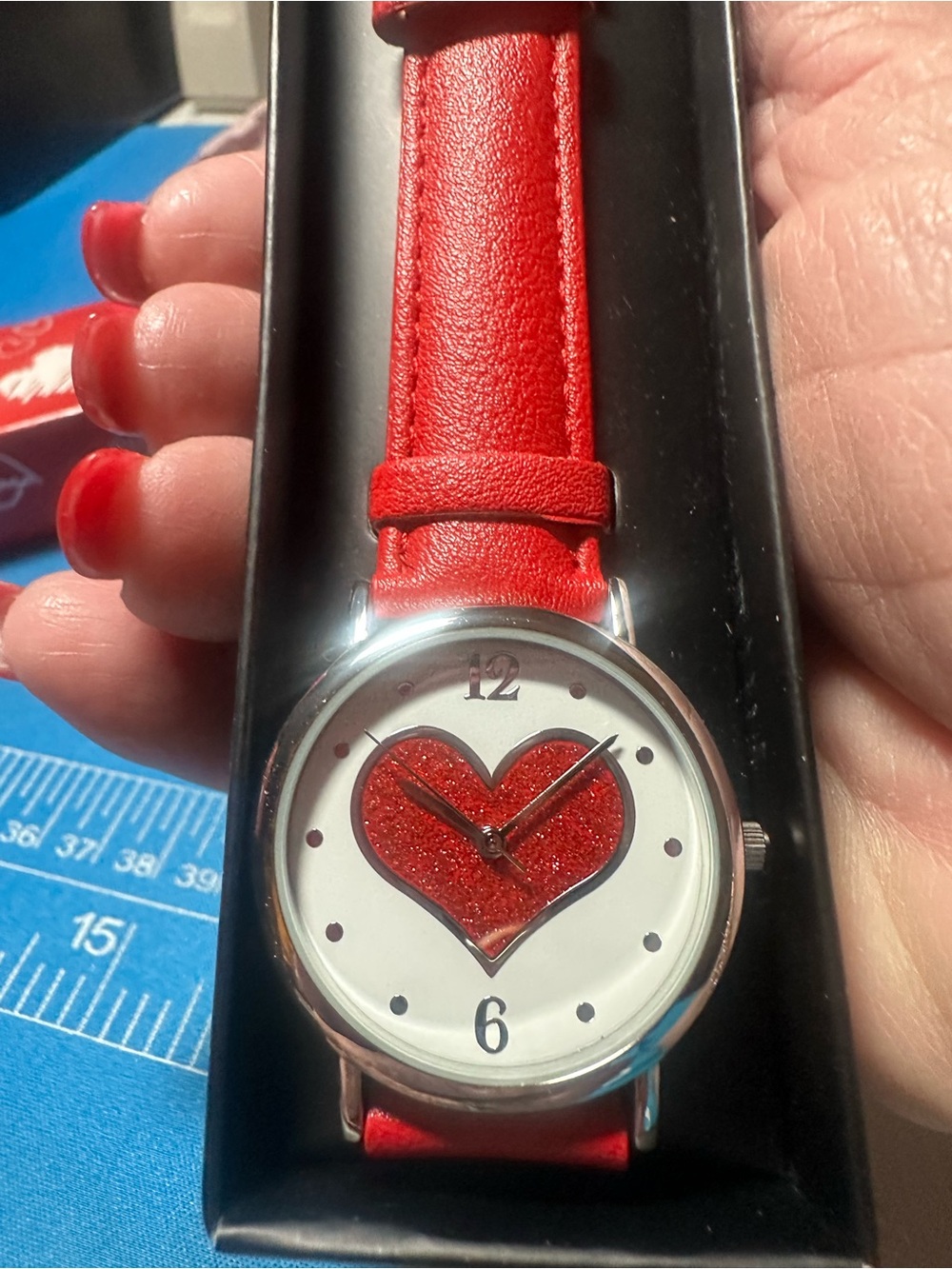 Avon Red Heart Watch with Red Strap
